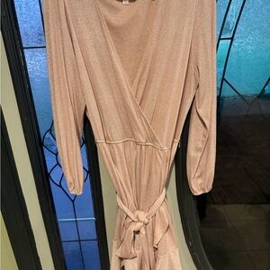 LC Lauren Conrad Shimmering Pink Long Sleeve Dress